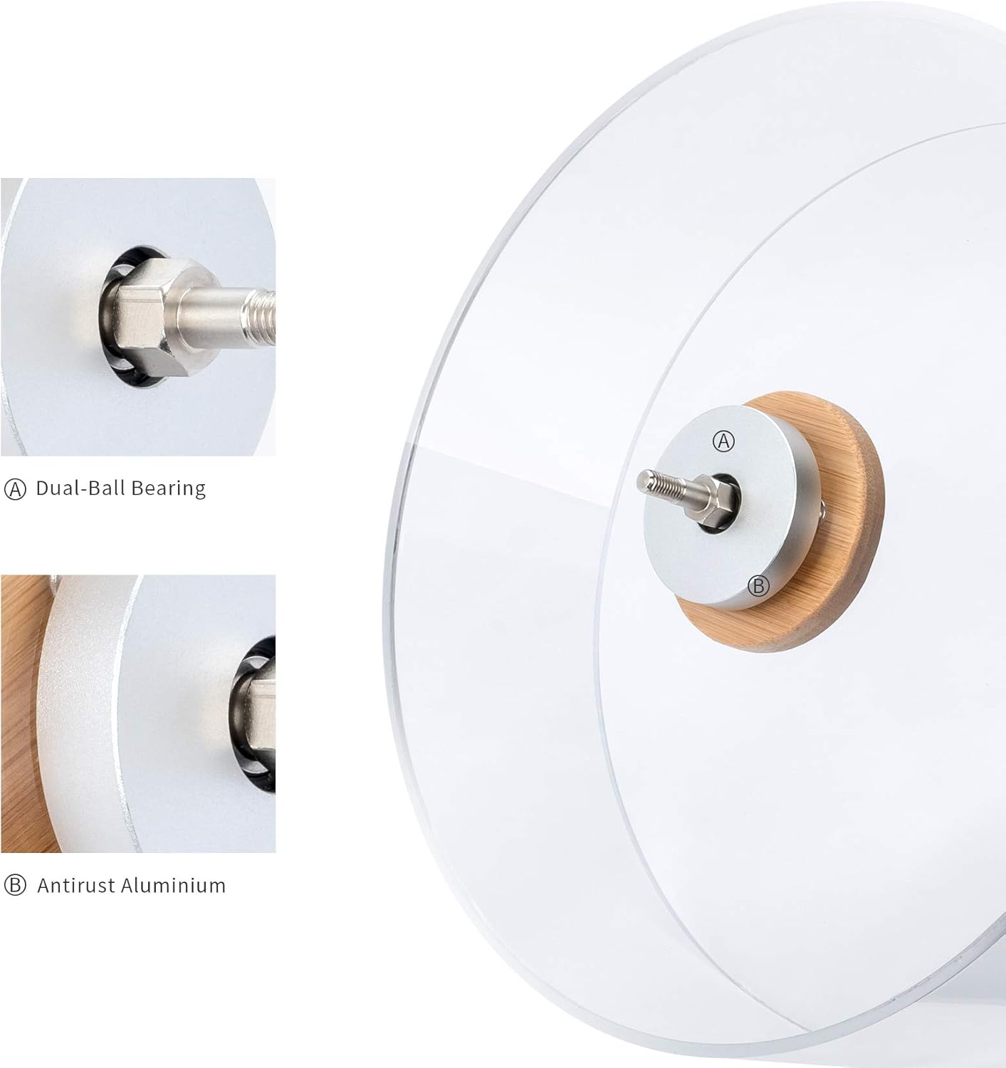 Niteangel Silent Hamster Exercise Wheel: - Dual-Bearing Quiet Spinning Acrylic Hamster Running Wheel for Dwarf Hamster Gerbils Mice Degus Or Other Small Animals (S)