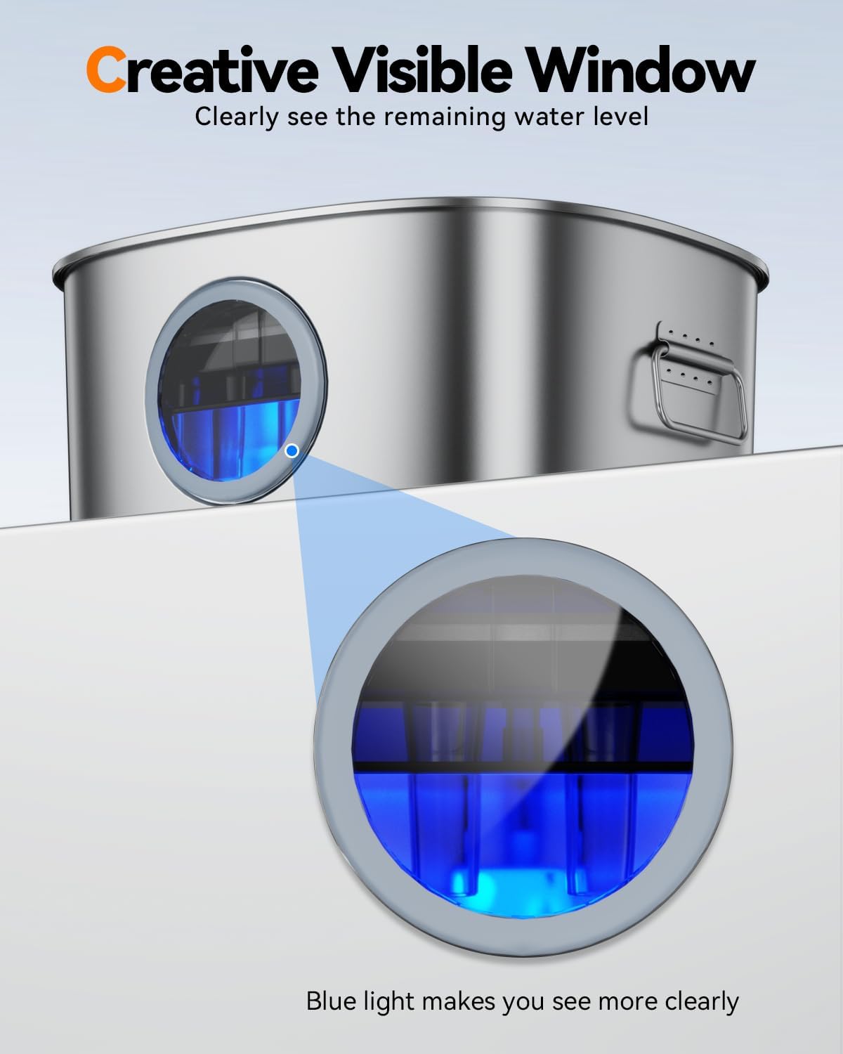 Dog Water Fountain Stainless Steel, 11L/2.8Gal Large Pet Water Fountain for Large Dogs Inside, Dog Fountain Water Bowl Automatic Dispenser with Visible Window & LED, Ultra Quiet for Dogs and Multi-Pet