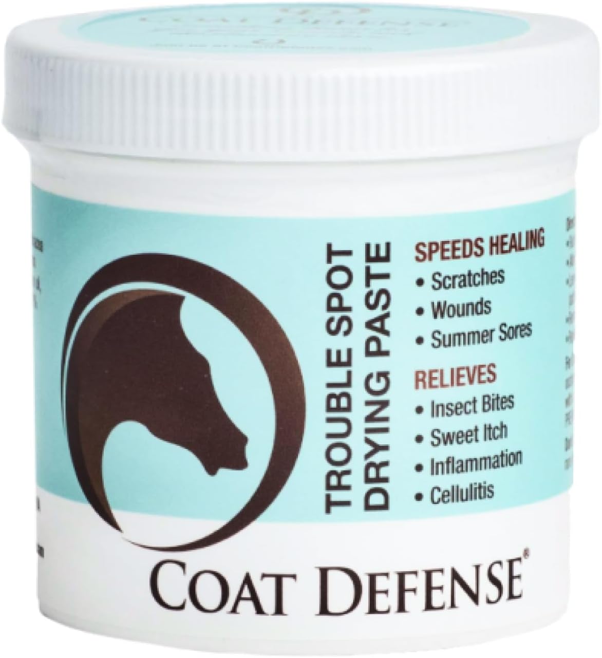 COAT DEFENSE Trouble Spot Drying Paste for Horses - Natural Equine Wound Care That Provides Safe & Effective Relief from Scratches, Sweet Itch, Summer Sores, Proud Flesh, Mud Fever, Girth Rot (24 Oz)