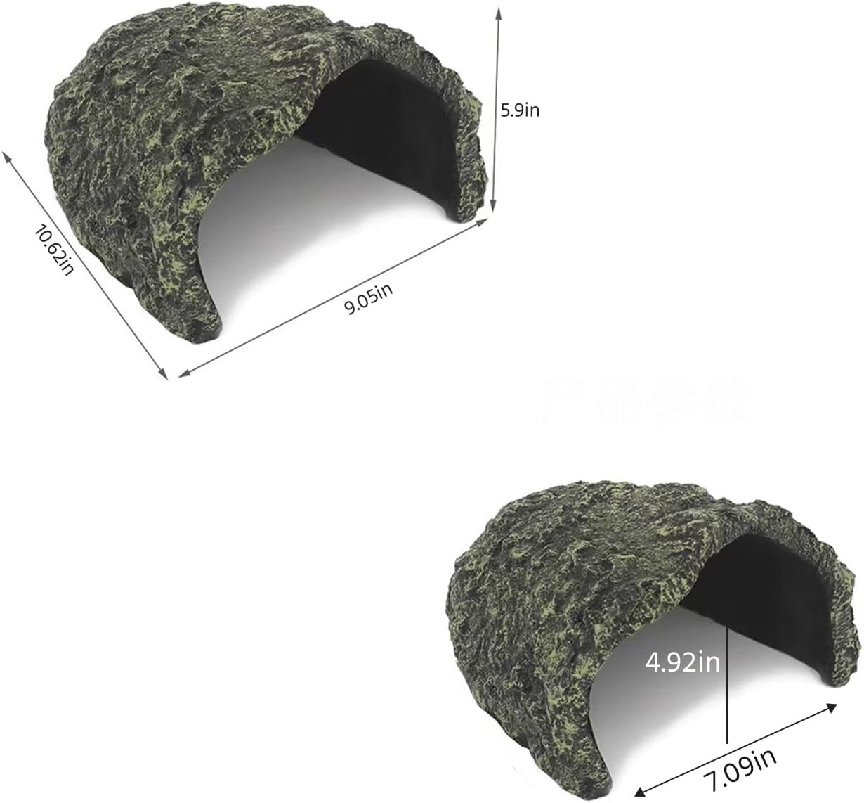 Large Rock Cave Hideout for Reptiles & Amphibians - Ideal for Bearded Dragons, Turtles, Snakes, Lizards, Geckos, Tortoises & Small Pets - Terrarium & Aquarium Decor, Safe Reptile Habitat