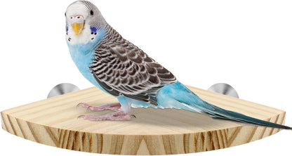 Bird Perch Corner Stand for Bird Cage Corner Platform Wood Bird Perches Corner Shelf Rest for Birds Parrots Cockatiels and Other Animal Pet Cages