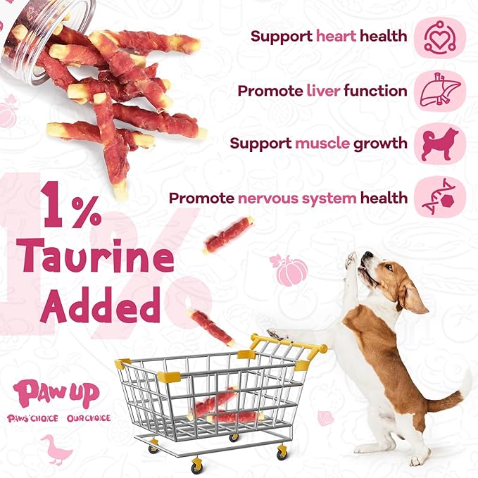 PAWUP Dog Treats Pumpkin Biscuits Sticks w/Duck Low Fat Dog Snacks, Healthy Biscuits with Taurine for Small Dogs, 12.5 oz (28-32 Count