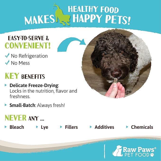 Raw Paws Freeze-Dried Green Beef Tripe for Dogs & Cats, 8-oz - Made in USA - Raw Freeze Dried Dog & Cat Treats - Free-Range Cows - Grain & Wheat Free