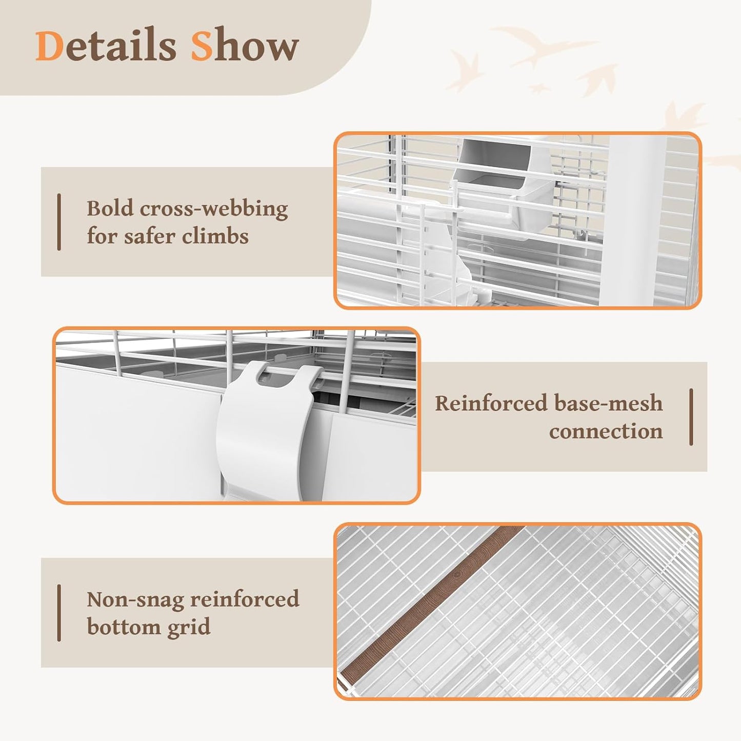 Clear View Bird Cage with Play Top, Modern Rolling Flight Cage for Parakeets, Cockatiels, Conures, Lovebirds, White Parrot Cage with 0.4" Bar Spacing, Slide-Out Tray & Accessories