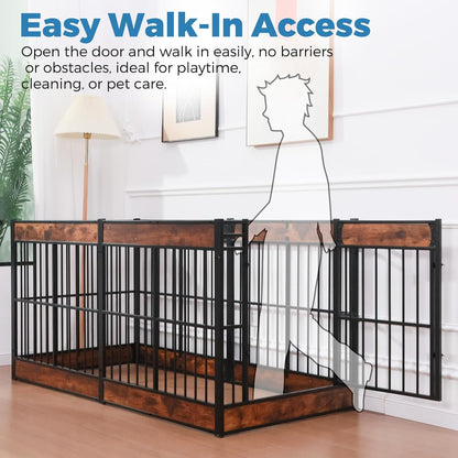 Dog Playpen, 31.5" Height Dog Pen Indoor, Heavy Duty, Safe and Sturdy, Furniture Style Puppy Pen
