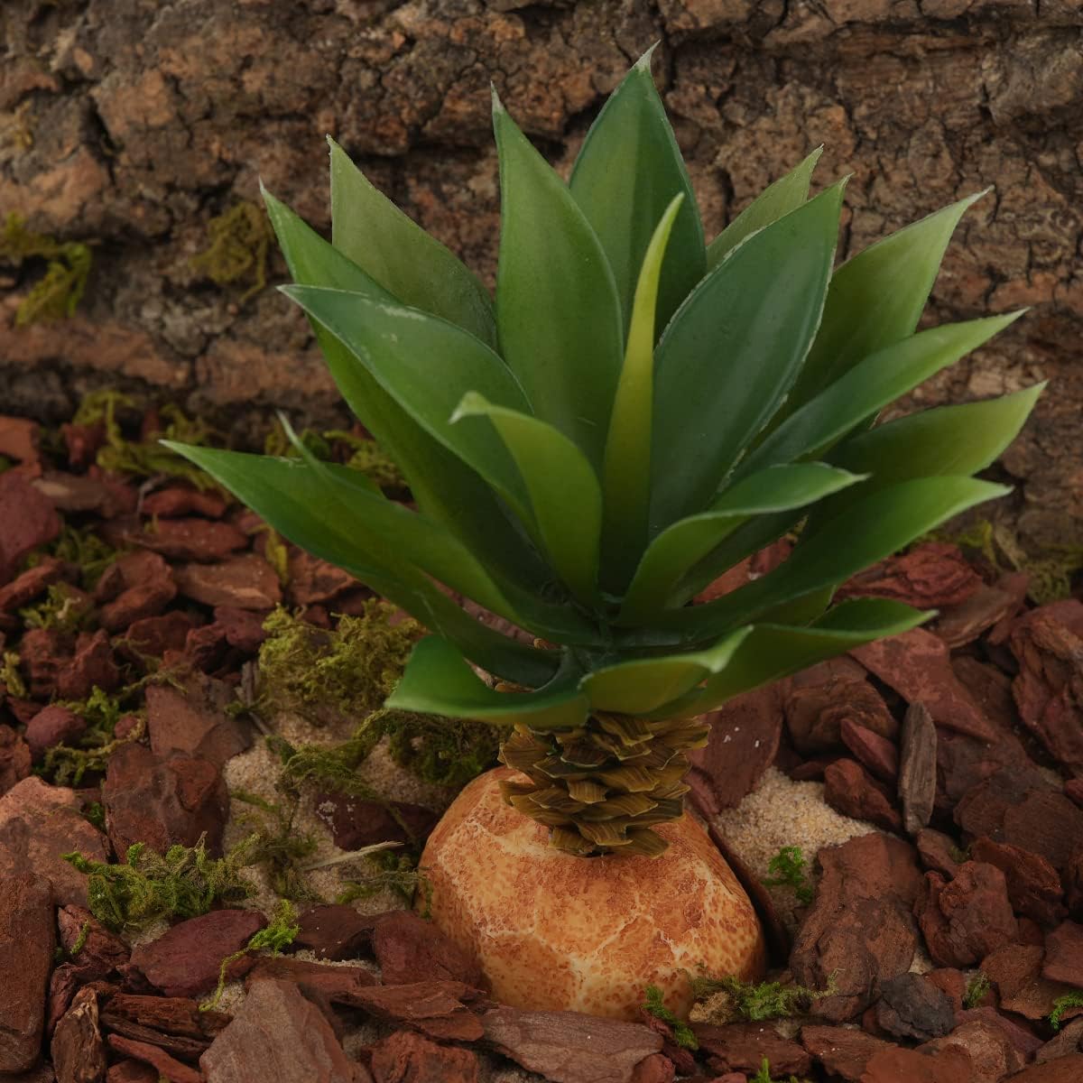 Faux Agave Plant, Reptile Decor for Terrarium, Crested Gecko Tank Accessories fit Leopard Gecko Bearded Dragon Lizard Chameleon Snake Tortoise
