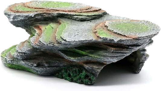 Reptile Resting Terrace Tortoise Climbing Platform Shale Scape Step Ledge, Reptile Cave Hideout Leopard Gecko Accessories Decorations, Great for Reptiles, Amphibians, Bearded Dragons, Lizard, Frogs