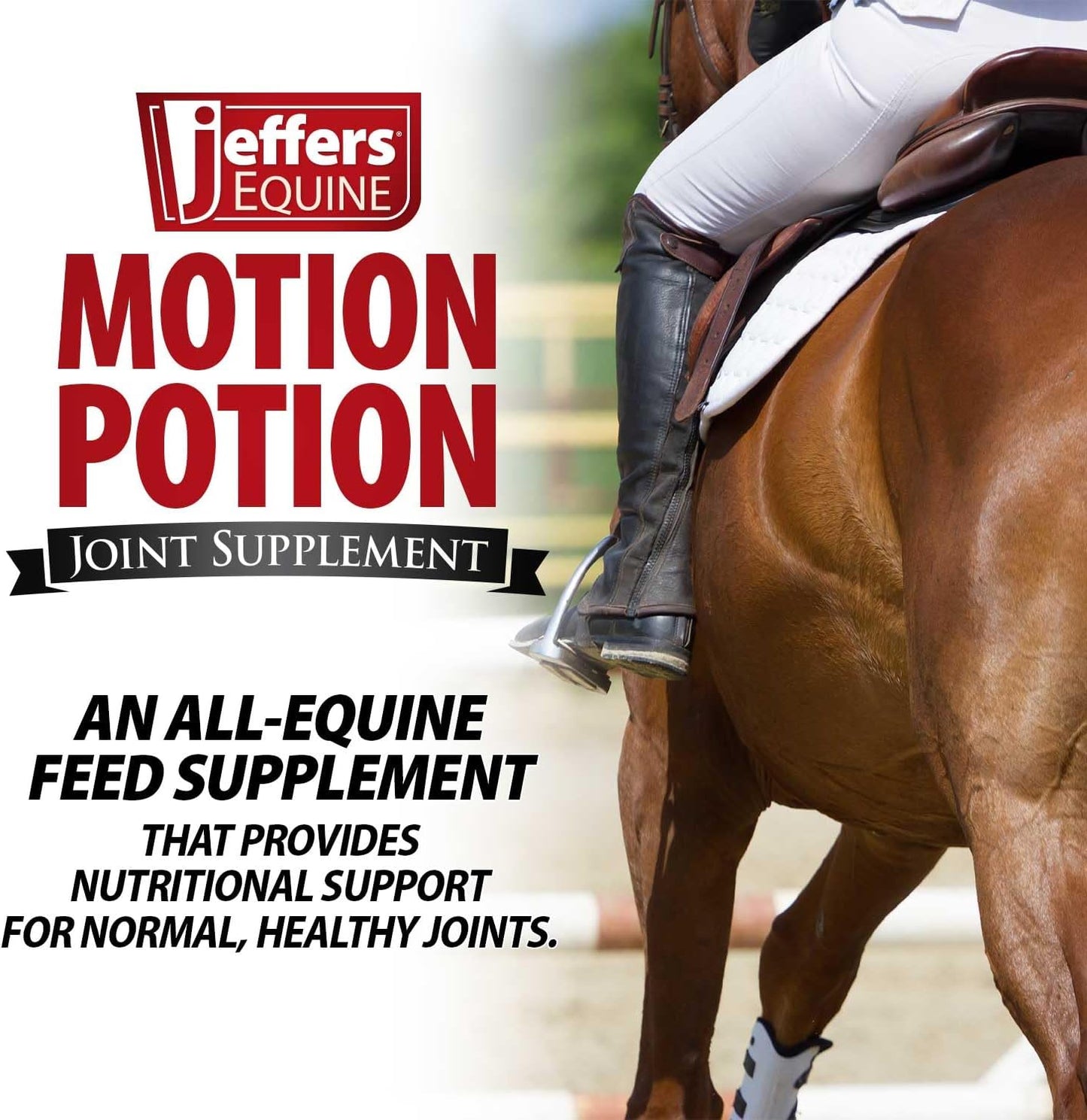 Jeffers Motion Potion Pellets Joint Supplement for Horses, 10 lb- Glucosamine, MSM, Chondroitin, Hyaluronic Acid, & Vitamins. Daily Supplement for Safe, Easy to Feed, Fast Acting for Equine