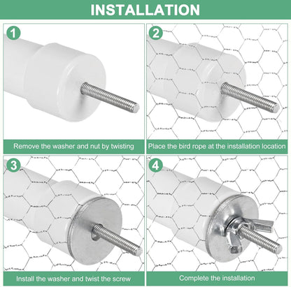 2-Pack Rope Perches for Bird Cages, 31.5 in Length Comfort Grip Flexible Rope Perch Beak & Paw Grinding for Parrots/Cockatiels/Parakeets, Bird Platform Sand [Purple]