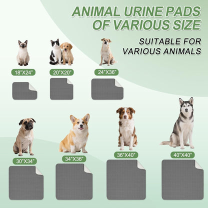 Washable Pee Pads for Dogs, 2 Pack Reusable Puppy Pads Dog Pads, Non-Slip Dog Pee Pads, Leakproof Pet Pee Pads Wee Wee Pads for Dogs. (Dark Grey, 36"x40"(Pack of 2))