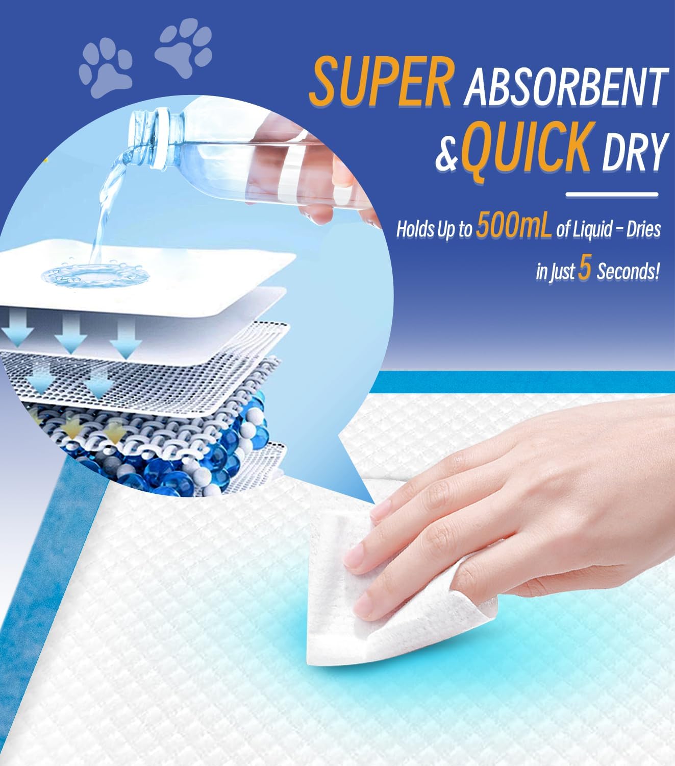 100 Counts XL Puppy Pee Pads 30x36 Inch | Super Absorbent Leak-Proof Dog Training Pads with Odor Control | Quick-Dry Potty Pads for Dogs & Cats