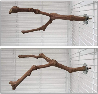 Allazone 5 PCS Natural Grape Stick Perch Swing Chewing Toys for Parrot Cages, Cockatiels, Parakeets, Finches - Bird Standing Stick