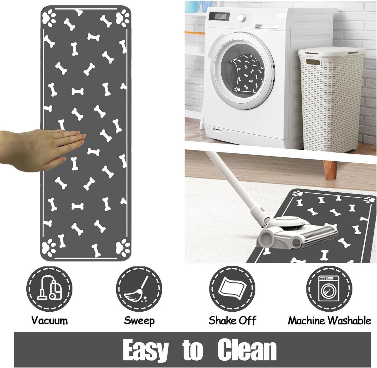 Large Pet Feeding Mat, Absorbent Quick Dry Dog Mat for Food and Water Bowl, Non Skid Cat Bowl Mat, No Stains Quick Dry for Pet Water Dispenser Pet Supplies for Messy Drinkers