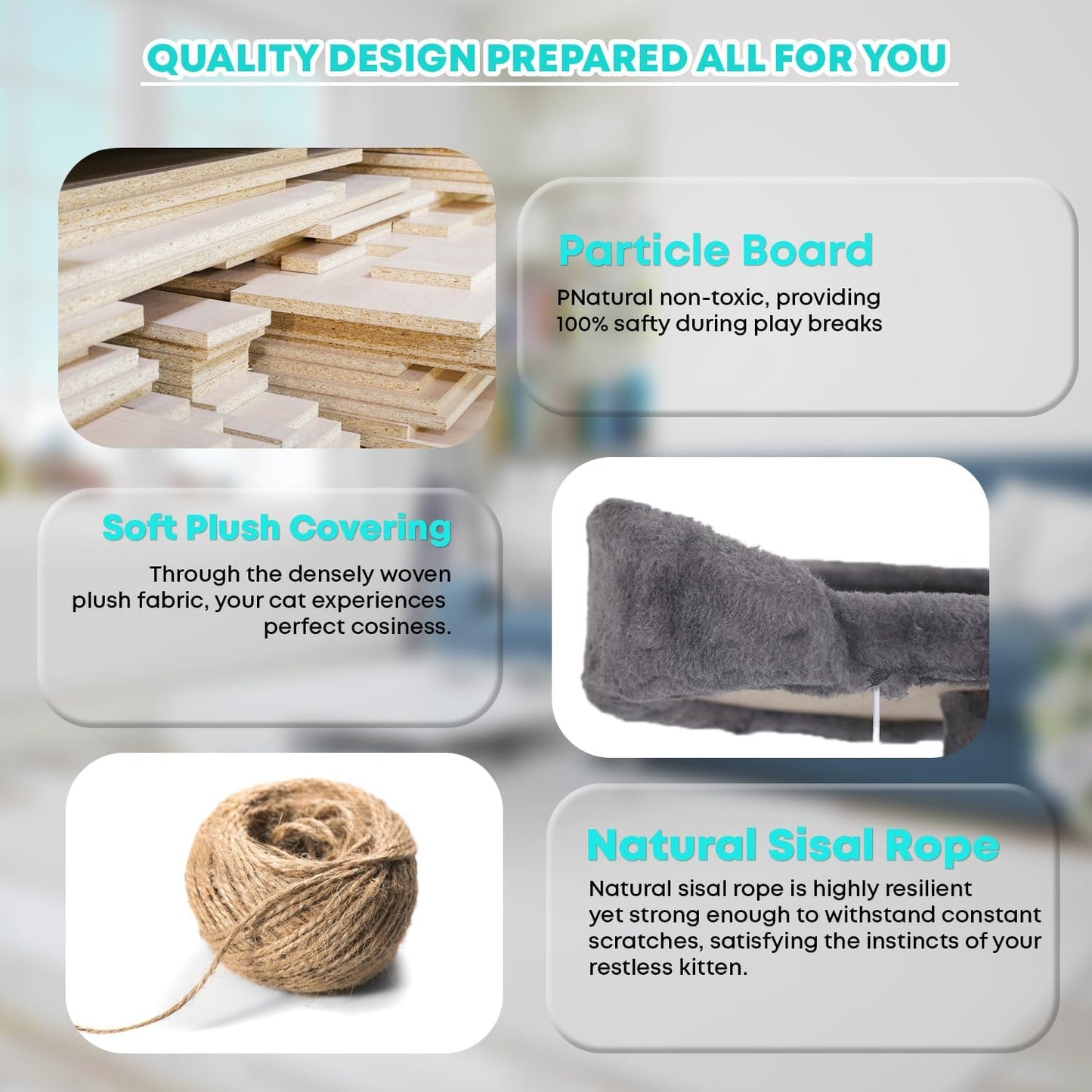 FDW Cat Tree 70in Cat Tower Multi-Level Durable Cat Scratching Post & Cozy Fun Cat Jumping Platform Space Saving Cat Condo Pet Play House for Indoor Cats,Light Gray