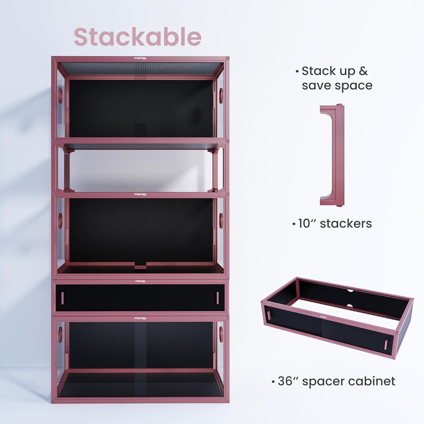 50 Gallon Bearded Dragon Tank, Reptile Enclosure for Easy Maintenance, Front Opening Reptile Tank with Top Screen Ventilation & Glass Sliding Door 36''x18''x18''