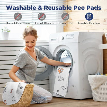 Washable Pee Pads for Dogs, 2 Pack Large 36"x41" Super Absorbent Reusable Training Pads, 100% Waterproof Non-Slip Puppy Whelping Playpen Indoor Mat Pet Supplies