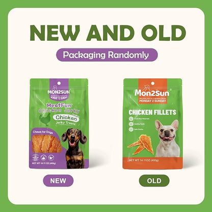 MON2SUN Chicken Jerky Dog Treats Made with Chicken Breast, High Protein & Grain Free, Training Treats for Small to Large Dogs (14.11 Ounce -Pack of 1)