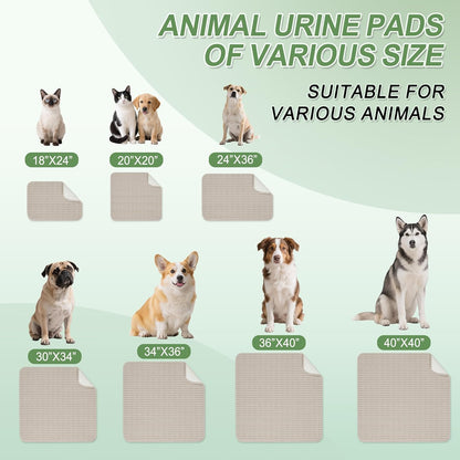 Washable Pee Pads for Dogs, 2 Pack Reusable Puppy Pads Dog Pads, Non-Slip Dog Pee Pads, Leakproof Pet Pee Pads Wee Wee Pads for Dogs. (Brown, 20"x20"(Pack of 2))