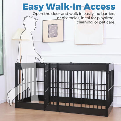 Dog Playpen, 31.5" Height Dog Pen Indoor, Heavy Duty, Safe and Sturdy, Furniture Style Puppy playpen