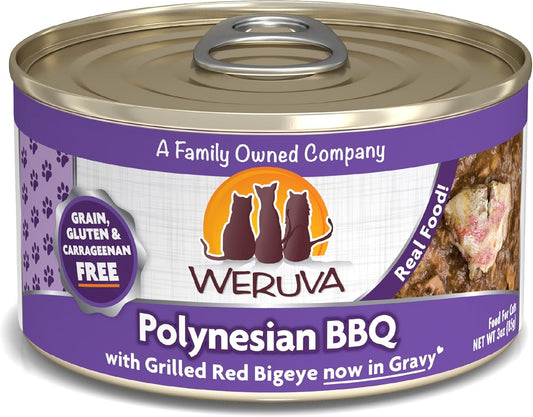 Weruva Classic Cat Food, Polynesian BBQ with Grilled Red Bigeye in Gravy, 3oz Can (Pack of 24)