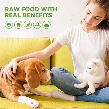 OPET Freeze Dried Cat & Dog Treats,Single Ingredient High Protein Grain Free Crunchy Cat Treats,Healthy Training Treats (Pack of 10, Chicken & Duck)