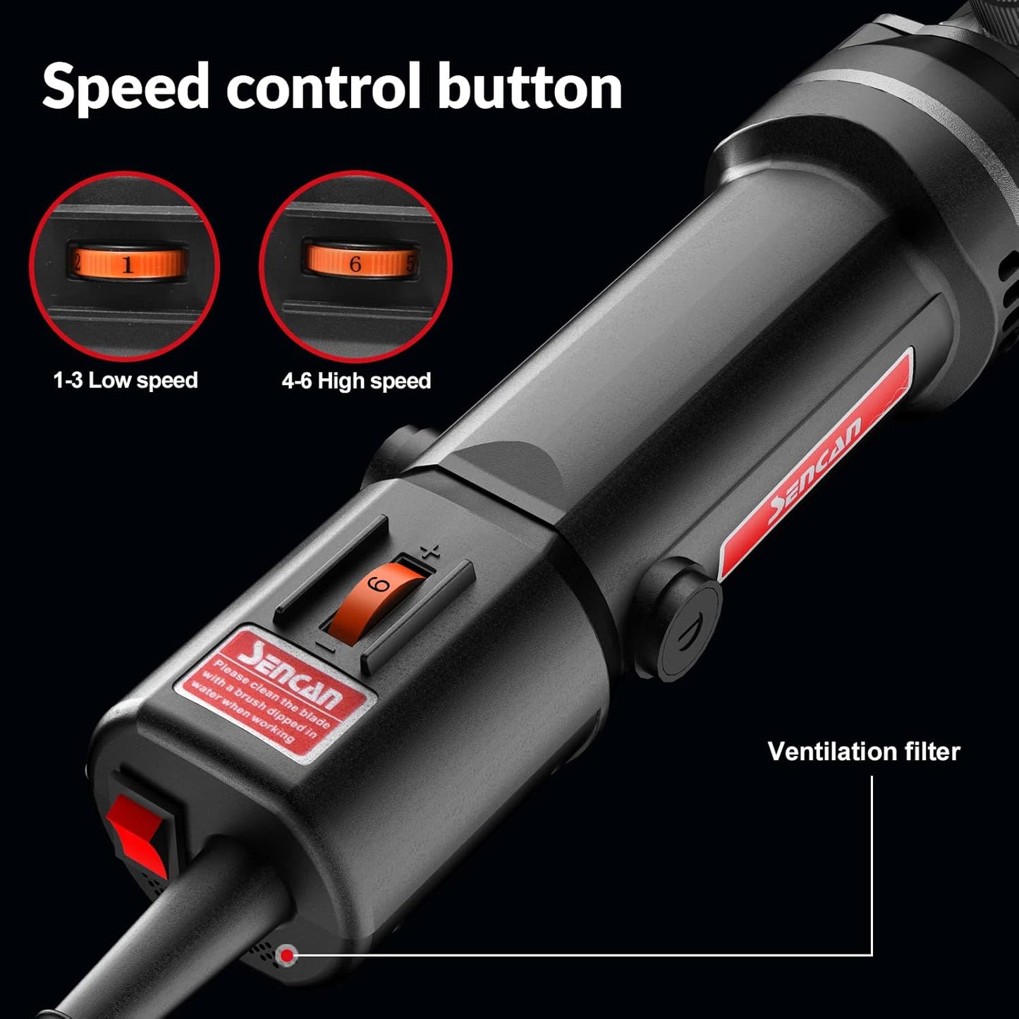 Sheep Clippers, 750W Farm Livestock Grooming Kit for Equine, Goat, Pony, Cattle and Large Thick Coat Animals (6 speeds, with 2 Blades)