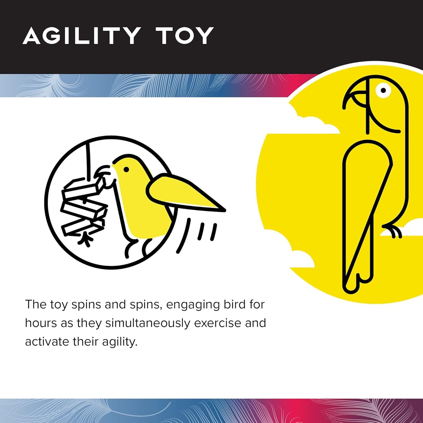 Featherland Paradise Bird Cage Toy, Bird Toys for Parrots, Parakeets, Small and Medium Birds