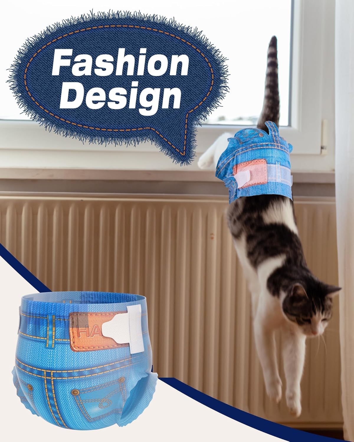 Pet Soft Dog Diapers Female, Disposable Dog Diapers, Cat Diaper for Female Cats, Puppy Diaper 48pcs XSmall