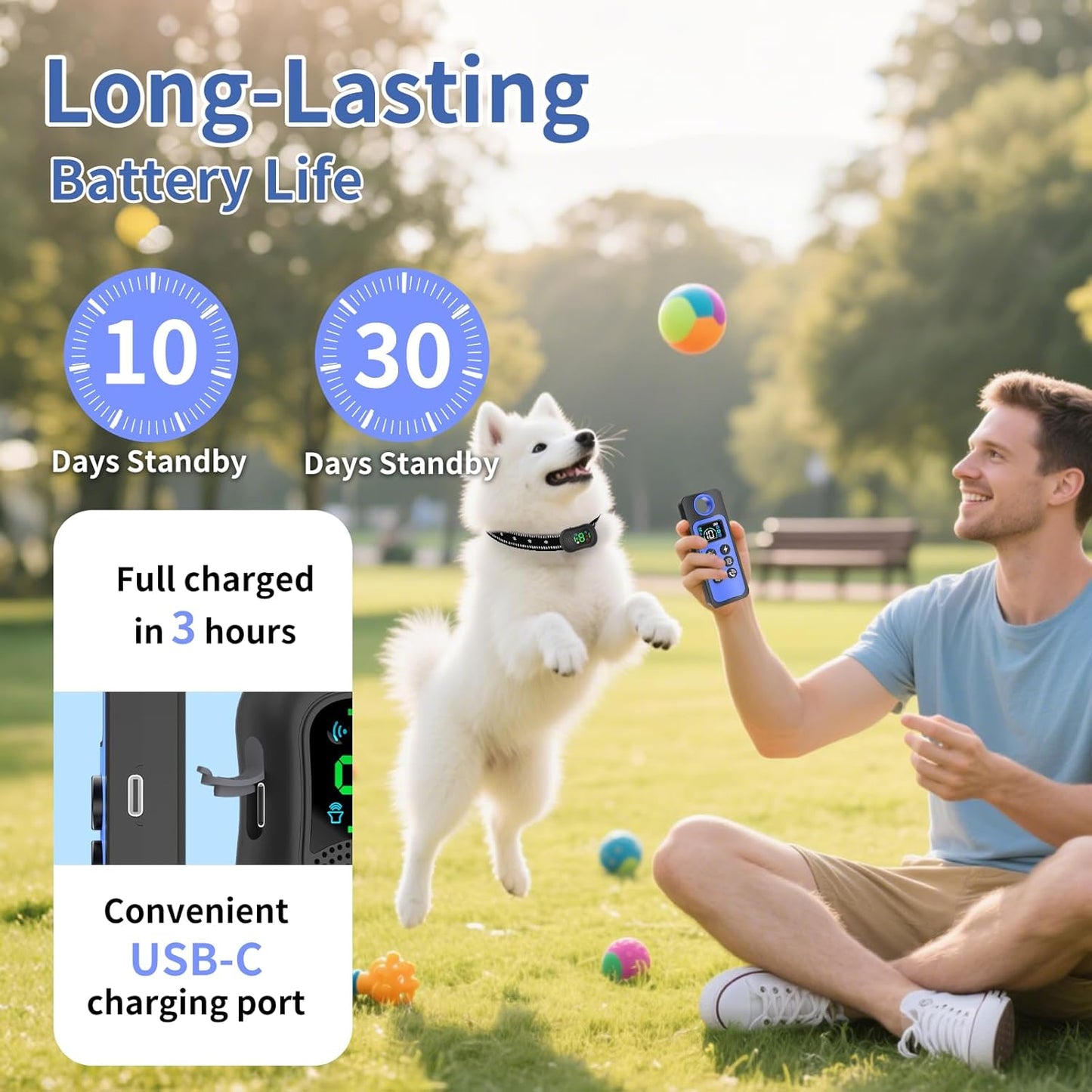 Dog Shock Collar/Medium/Small Dogs | Rechargeable Anti-Barking Training Collar,4900FT Dog Training Collar with Remote， IP67 Waterproof/4 Training Modes Adjustable Sensitivity Beep Vibration