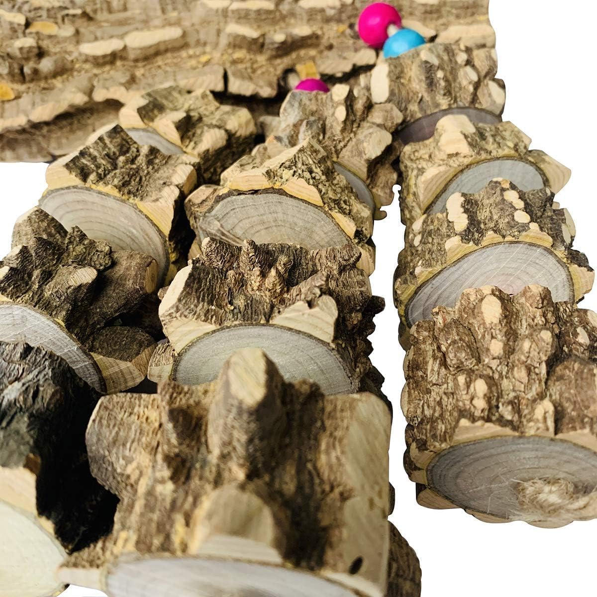 PINVNBY Macaw Toys, Extra Large Parrot Toys, Natural Wood Bird Chewing Toys for Large Birds Parrots African Grey Macaws Cockatoos Parkeets Eclectus Amazon Parrots