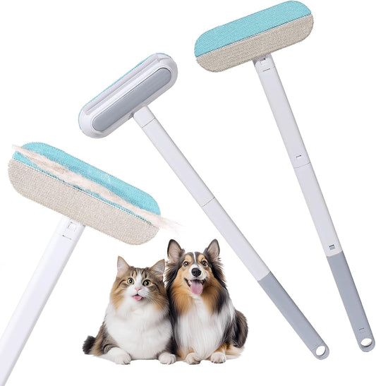 4-in-1 Pet Deshedding Tool for Cats and Dogs, a Multi-Functional pet Hair Remover. This extendable Dog and cat Hair Removal Brush is Suitable for Furniture, Sofas, and Carpets