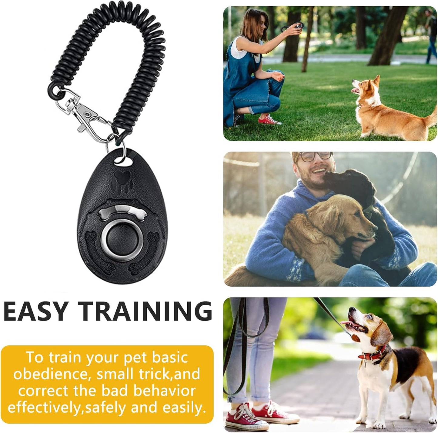 SZO Dog Treat Pouch with Pet Training Clicker, Dog Training Treat Pouch with Waist Belt Clip, Magnetic Closure, Hands-Free Training - Black&Green