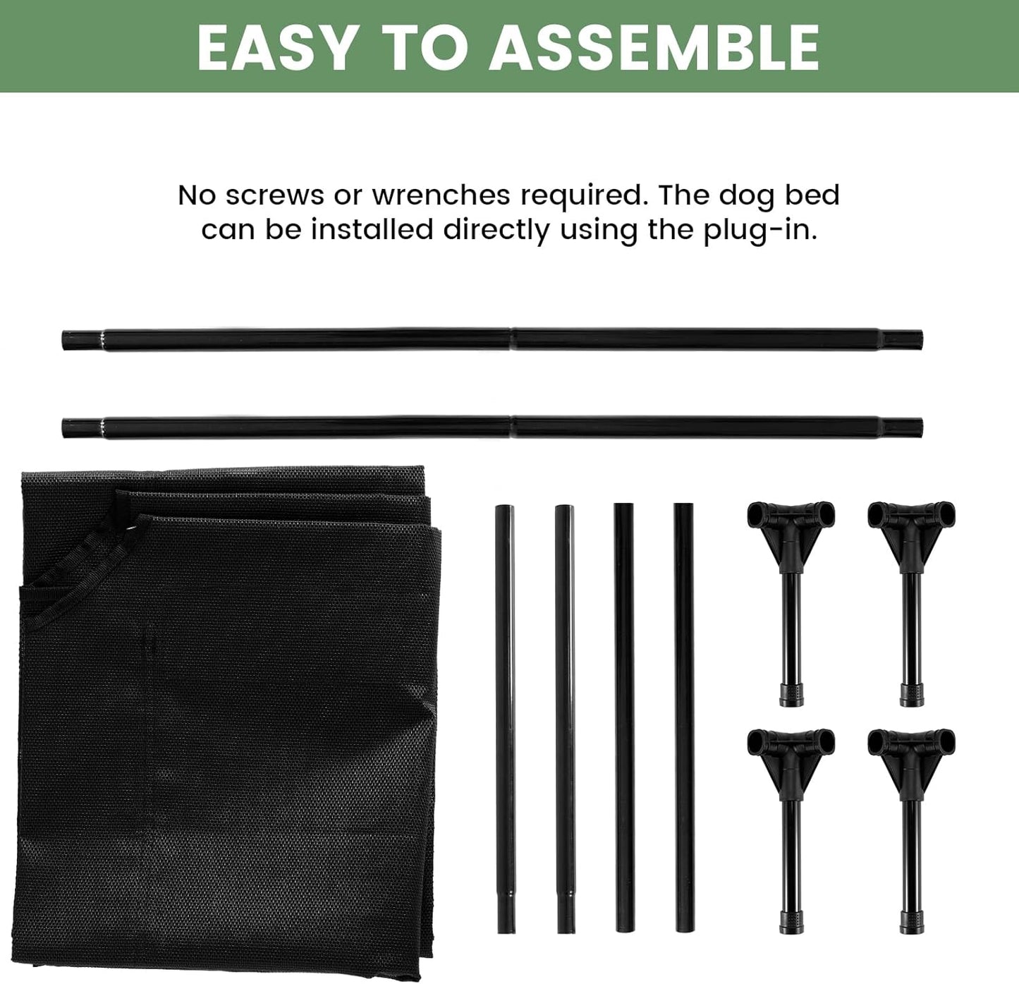 Elevated Dog Bed for Outdoor, Large Raised Dog Cot with Washable Mesh, Cooling Pet Cot Chew Proof for Outside Camping, 42"x30" Grey