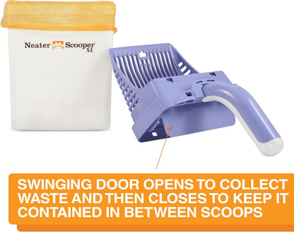 Neater Pet Brands Neater Scooper XL Cat Litter Scoop, 195 Refill Bags – Extra-Large Capacity Mess-Free Cat Litter Scooper with Bag for Large & Multiple Cats, Spill-Proof Litter Box Scooper with Holder