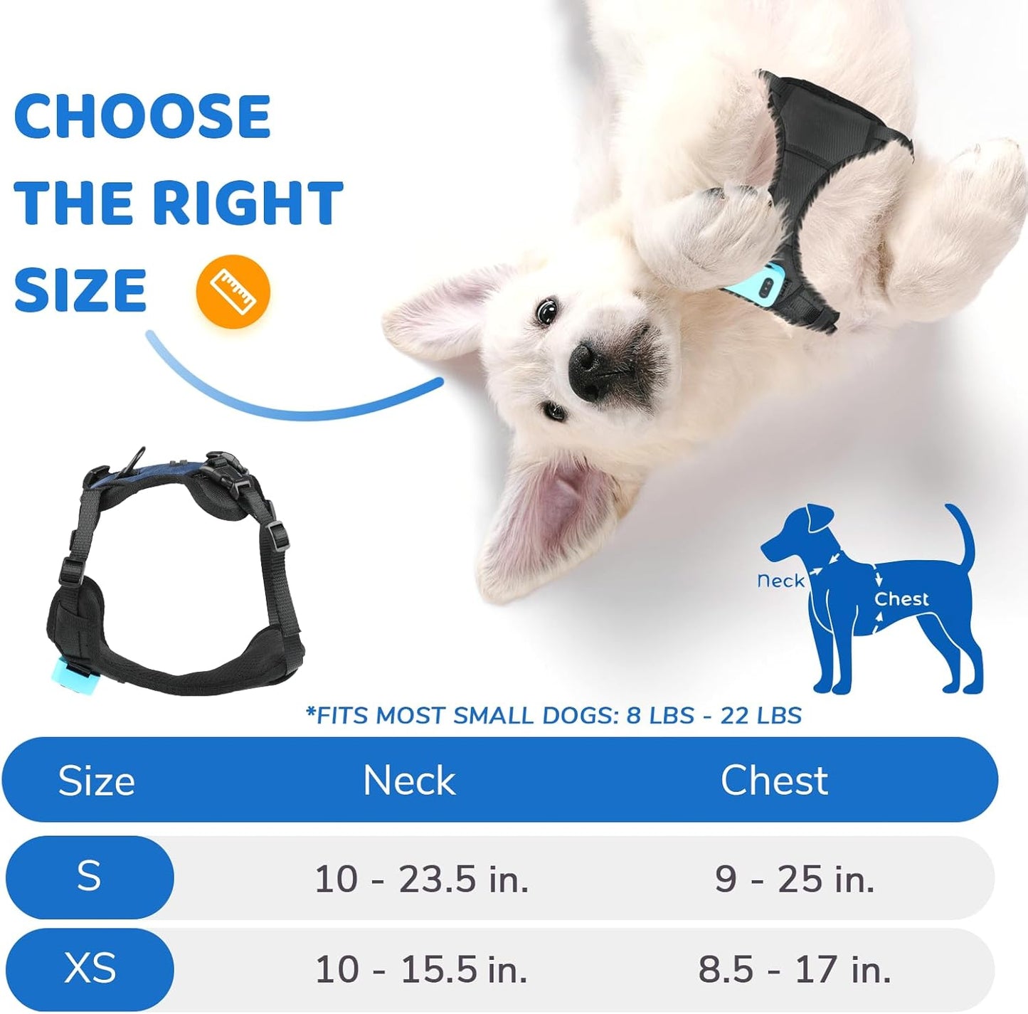 Bark Control Training Vest for Small Dogs - Rechargeable No Barking Device for Dogs - Bark Deterrent with 5 Sensitivity Levels, Adjustable Straps, D-Ring - No False Alarms or Throat Prongs