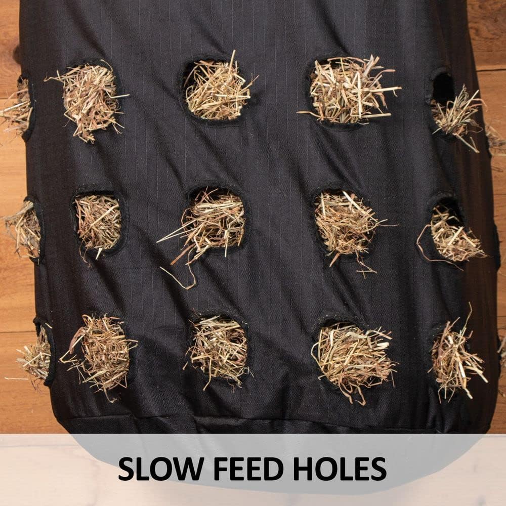 Dura-Tech Full Bale Hay Sack | Color Black | Horse Stable Essential | Full Bale Capacity | Slow Feed Design | Durable 1200D Fabric | Easy Hanging