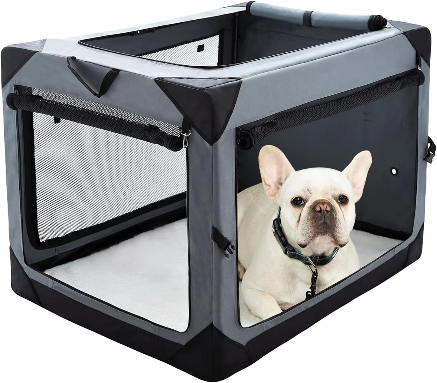 Pettycare 26 Inch Collapsible Foldable Soft Dog Kennel with Chew Proof Mesh Windows, Indoor & Outdoor Travel Dog Crate