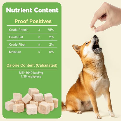 MON2SUN Freeze Dried Chicken Cat and Dog Treats, Single Ingredient Natural and Healthy Dog Snacks, High Protein Training Treats & Food Topper, 6oz