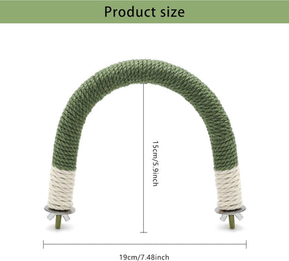 2 Pcs Medium Bird Stand Perch U Shape Hemp Rope Green Wood Parrot Perches for Medium Birds,Parakeets Macaw Cockatiels Conures Love Birds Finches,Bird Training Educational Stand Toys (M,2 Pack)