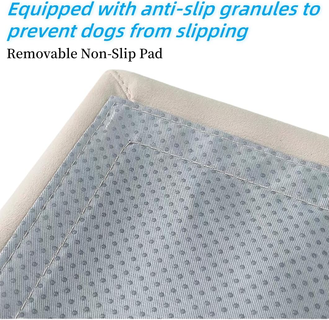 Split Ottoman Dog Ramp, Folding Pet Ramps Stairs for Couch, Pet Ramps Stairs for Small and Large Dogs, Holds up to 220 lbs (Blue - 2 Pads & 2 Covers, One Size)