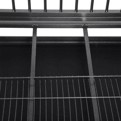 Indestructible Dog Crate Cage Kennel, 47 inches, High Anxiety Dog Crate with Removable Trays, Wheels and Double Door, for Medium and Large Dogs