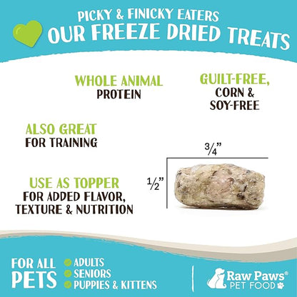Raw Paws Freeze-Dried Green Beef Tripe for Dogs & Cats, 8-oz - Made in USA - Raw Freeze Dried Dog & Cat Treats - Free-Range Cows - Grain & Wheat Free