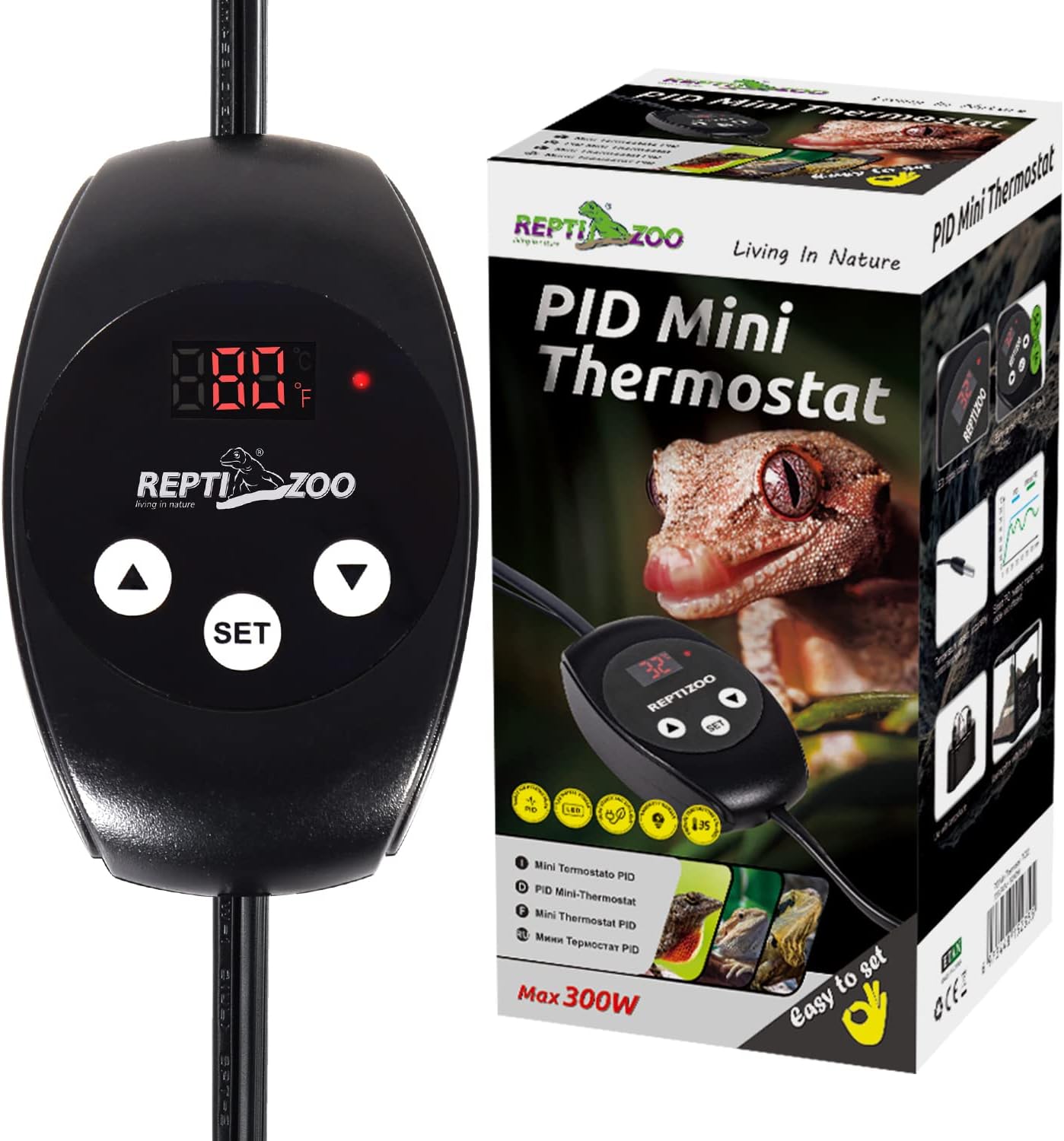 REPTIZOO Dimming Thermostat, PID Temperature Controller with Memory Function, Reptile Thermostat for Reptile Heat lamp, Specifically Designed for Light Heat Bulbs & Heaters