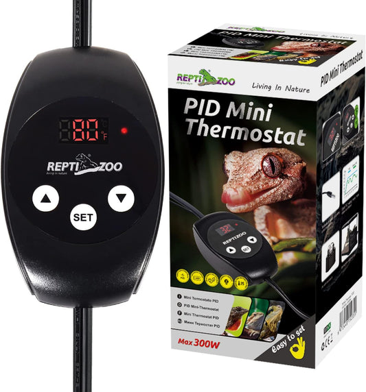 REPTIZOO Dimming Thermostat, PID Temperature Controller with Memory Function, Reptile Thermostat for Reptile Heat lamp, Specifically Designed for Light Heat Bulbs & Heaters