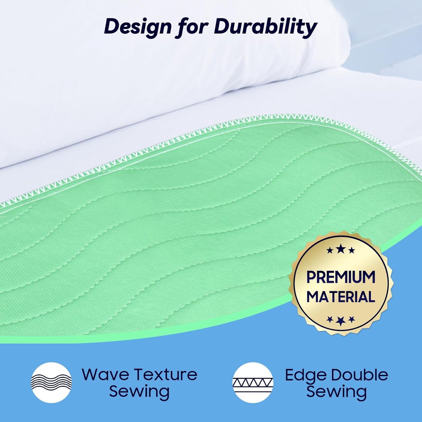 2 Pack 36” x 54” Extra Heavy Absorbency Washable Underpads, Waterproof Nursing Pads Incontinence Bed Pads, Reusable Washable Pee Pads for Dogs, Diaper Changing &amp; Adults, Mattress Protector