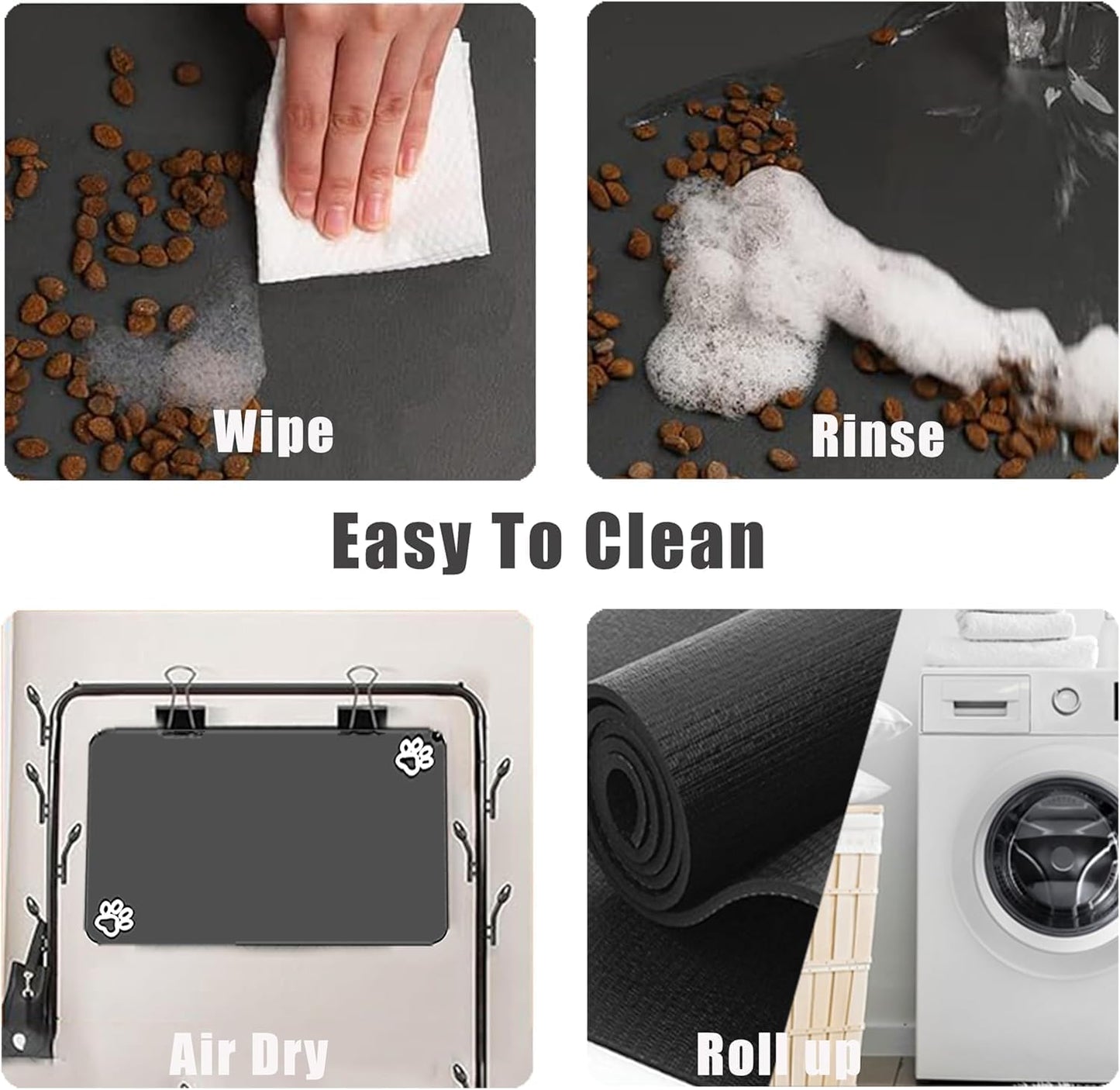 Large Boho Dog Food Mats for Floors, Absorbent Dog Bowl Mat for Food and Water Dispenser Mat, Quick Dry Cat Food Mat Pet Supplies (Dark Vintage, 36 * 24)