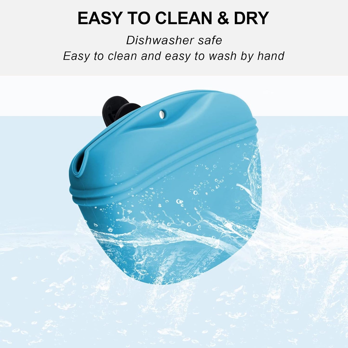 Left&Right Dog Clicker Training Kit,Silicone Dog Training Treat Pouch and Dog Clickers,Dog Treat Bag with Clicker Training for Dogs,Pet Treat Bag with Magnetic Buckle Closing and Waist Clip,Sky Blue