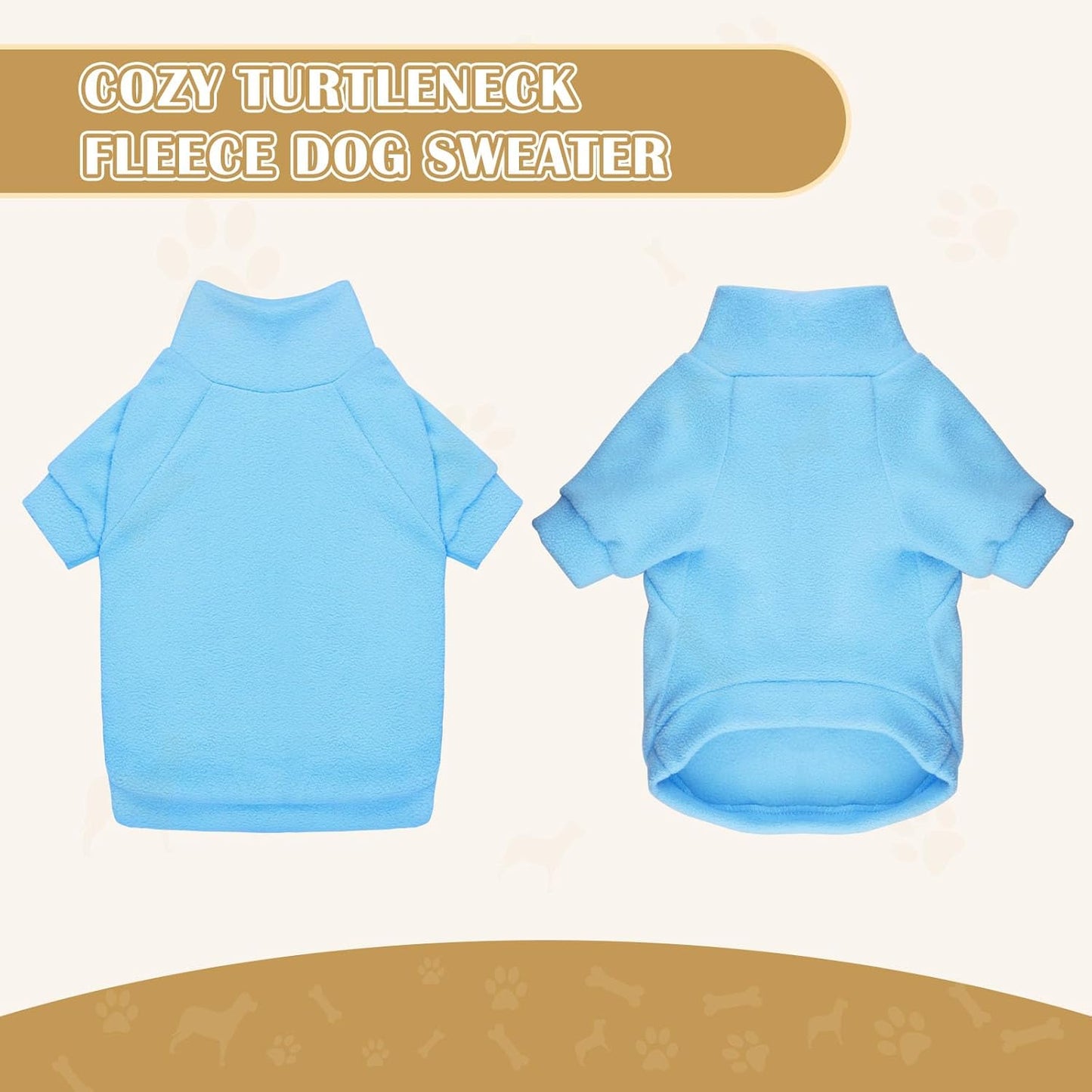 3 Pack Dog Sweaters for Large Dogs, Fleece Dog Sweater Large Pet Clothes Turtleneck Soft Warm Sweatshirt Boy Girl Pet(Gray+ Blue+Coffee,XL)