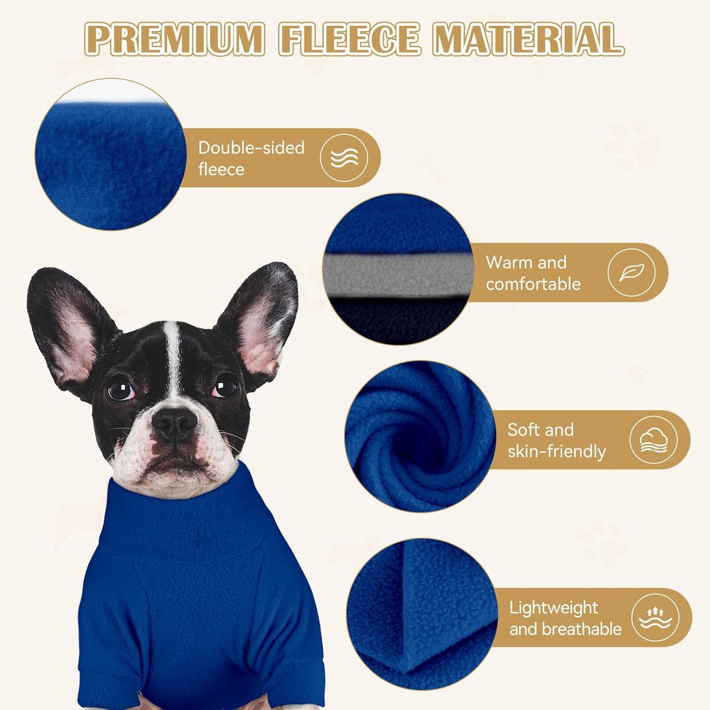 3 Pack Dog Sweater Fleece Pet Clothes Turtleneck Soft Warm Sweatshirt Dog Sweaters for Small Dogs Sweaters for Medium Dogs Boy Girl Pet(Gray+Royal Blue+Navy,S/M)