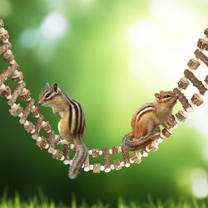 Bird Parrot Ladder Bridge Toy, Bird Swing Toy, Natural Pepper Wood Hanging Pet Chewing Toy, Rat Hamster Climbing Toys, Cage Accessories for Bird Parrot Rat Squirrel Sugar Gliders